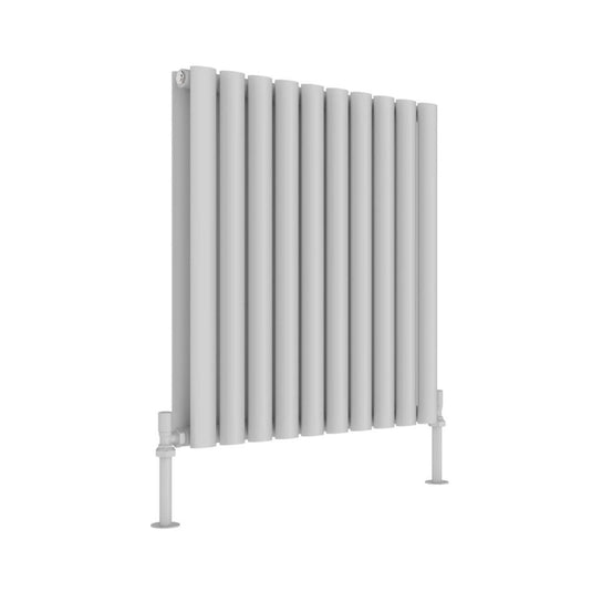 JTP Primo White 600mm x 600mm Oval Panel Horizontal Designer Radiator | PR660W - Envy Bathrooms Ltd