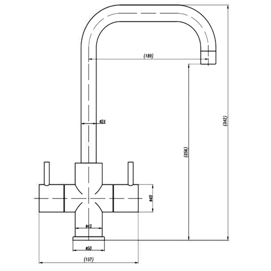 JTP Profumi Mono Kitchen Sink Mixer Tap - Dual Handle - Chrome - Envy Bathrooms Ltd