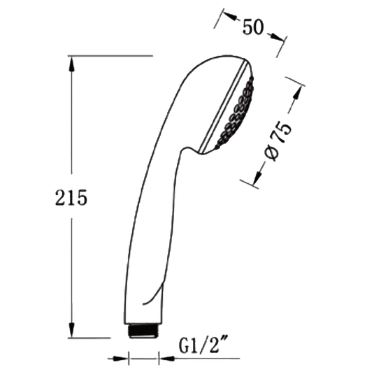 JTP Pulse Single Function Shower Handset - Chrome - Envy Bathrooms Ltd