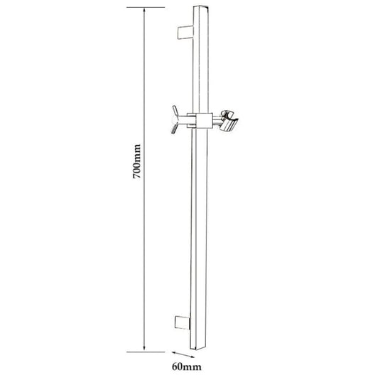 JTP Quadro Shower Slider Rail - Chrome - Envy Bathrooms Ltd