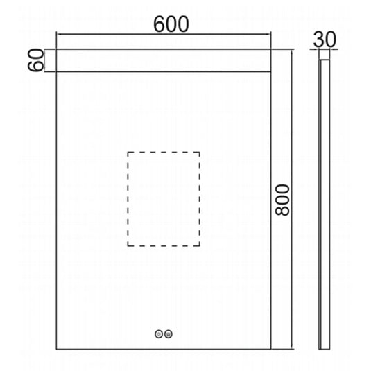 JTP Radiant Rectangular LED Illuminated Bathroom Mirror 600mm H x 600mm W - Chrome - Envy Bathrooms Ltd