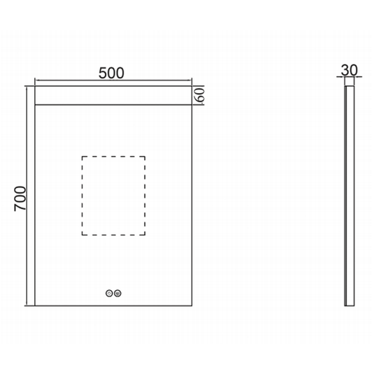 JTP Radiant Rectangular LED Illuminated Bathroom Mirror 700mm H x 500mm W - Chrome - Envy Bathrooms Ltd