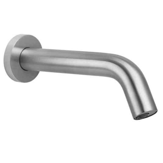 JTP React Sensor Wall Mounted Mains and Battery Operated Infra-Red Tap - Stainless Steel - Envy Bathrooms Ltd