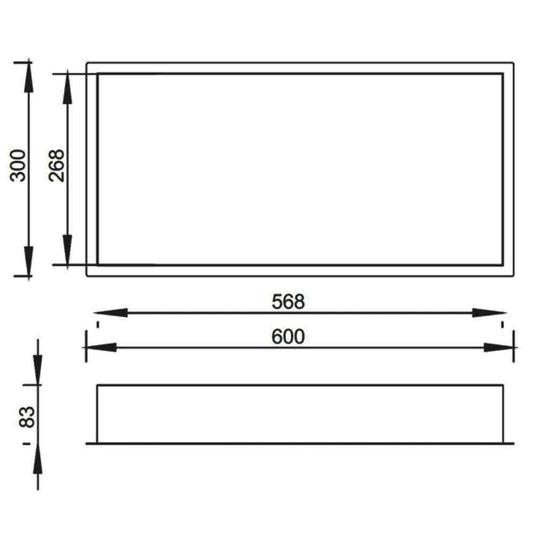 JTP Rectangular Wall Mounted Shower Niche 600mm Wide - Matt Black - Envy Bathrooms Ltd