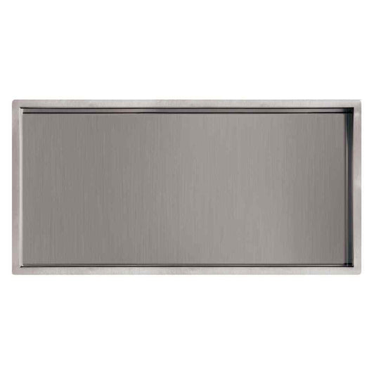 JTP Rectangular Wall Mounted Shower Niche 600mm Wide - Stainless Steel - Envy Bathrooms Ltd