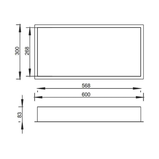 JTP Rectangular Wall Mounted Shower Niche 600mm Wide - Stainless Steel - Envy Bathrooms Ltd