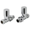 JTP Round Manual Straight Radiator Valves Pair |  Chrome | RVS