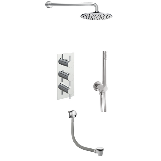 JTP Round Thermostat With Overhead Shower - Chrome - COM052 - Envy Bathrooms Ltd