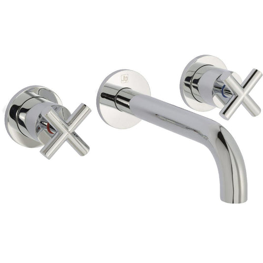 JTP Solex 3-Hole Basin Mixer Tap Wall Mounted - Chrome - Envy Bathrooms Ltd