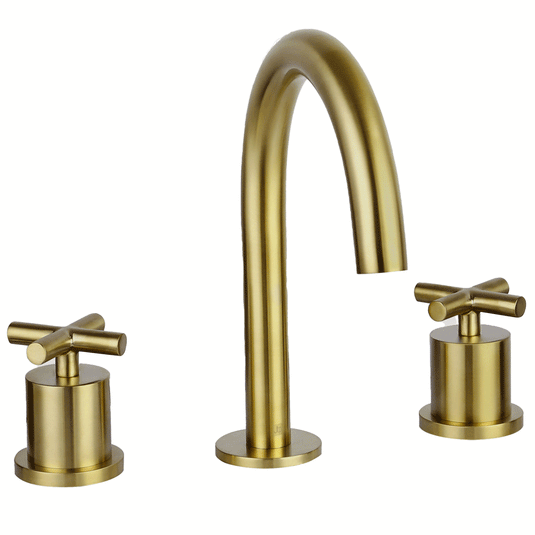 JTP Solex 3-Hole Deck Mounted Crosshead Basin Mixer Tap - Brushed Brass - 66193BBR - Envy Bathrooms Ltd