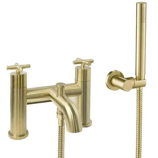 JTP Solex Bath Shower Mixer Tap with Shower Kit - Brushed Brass - Envy Bathrooms Ltd