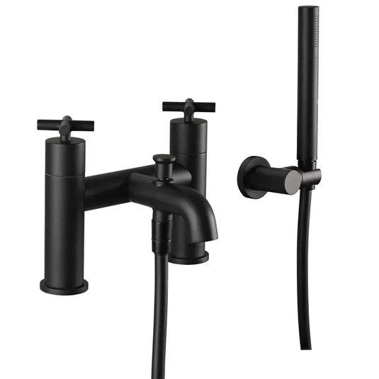 JTP Solex Deck Mounted Bath Shower Mixer with Shower Kit - Matt Black - Envy Bathrooms Ltd