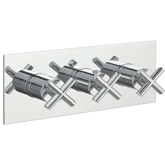 JTP Solex Horizontal Thermostatic Concealed 2 Outlets Shower Valve - Chrome - Envy Bathrooms Ltd