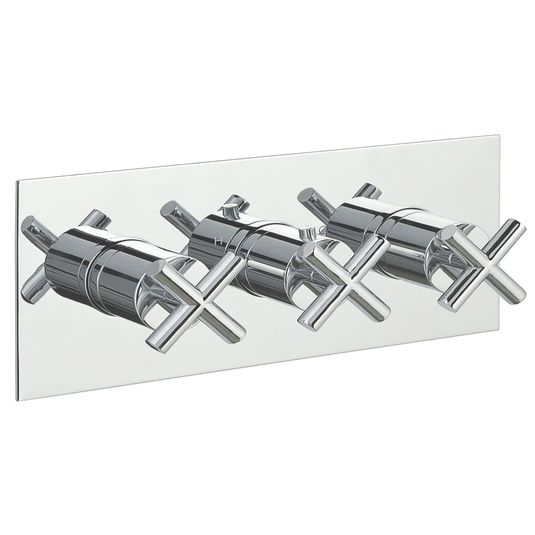 JTP Solex Horizontal Thermostatic Concealed 3 Outlets Shower Valve - Chrome - Envy Bathrooms Ltd