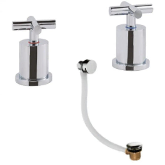 JTP Solex Panel Valves with Slim Click Clack Exofil Bath Waste - Chrome - Envy Bathrooms Ltd