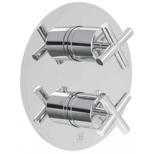 JTP Solex Thermostatic Concealed 2 Outlets Shower Valve Dual Handle - Chrome - Envy Bathrooms Ltd