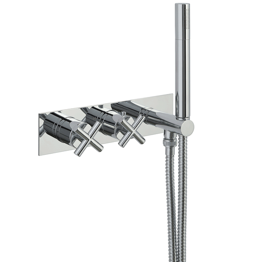 JTP Solex Thermostatic Concealed 2 Outlets Shower Valve with Attached Handset - Chrome - Envy Bathrooms Ltd