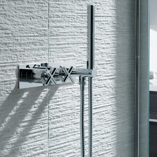 JTP Solex Thermostatic Concealed 2 Outlets Shower Valve with Attached Handset - Chrome - Envy Bathrooms Ltd