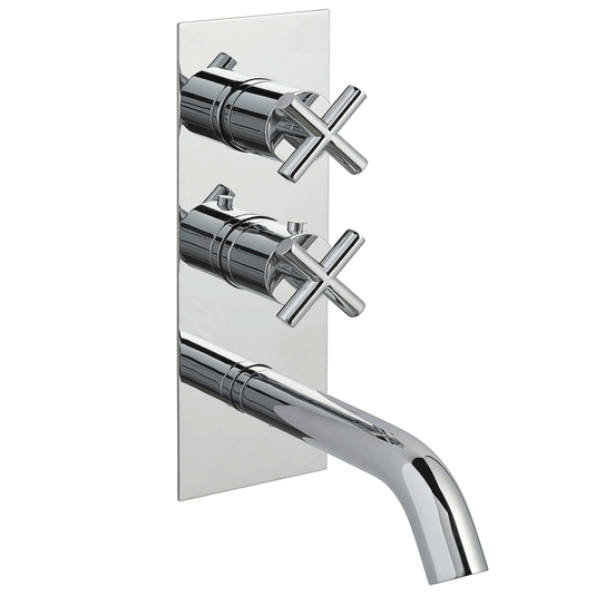 JTP Solex Thermostatic Concealed 2 Outlets Shower Valve with Attached Spout - Chrome - Envy Bathrooms Ltd