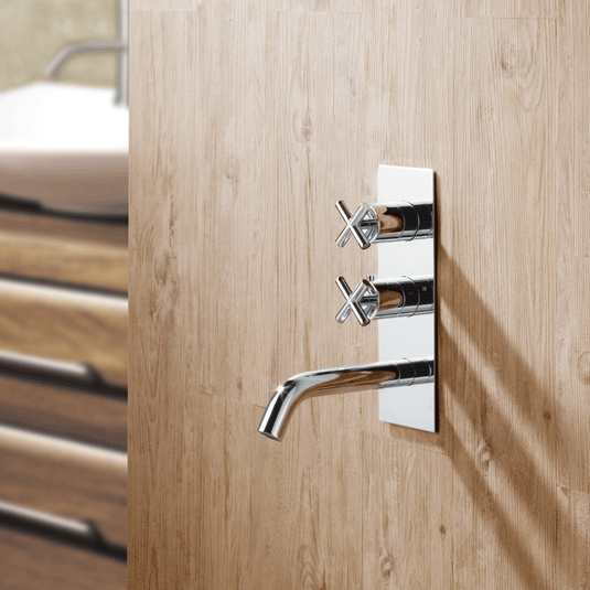 JTP Solex Thermostatic Concealed 2 Outlets Shower Valve with Attached Spout - Chrome - Envy Bathrooms Ltd