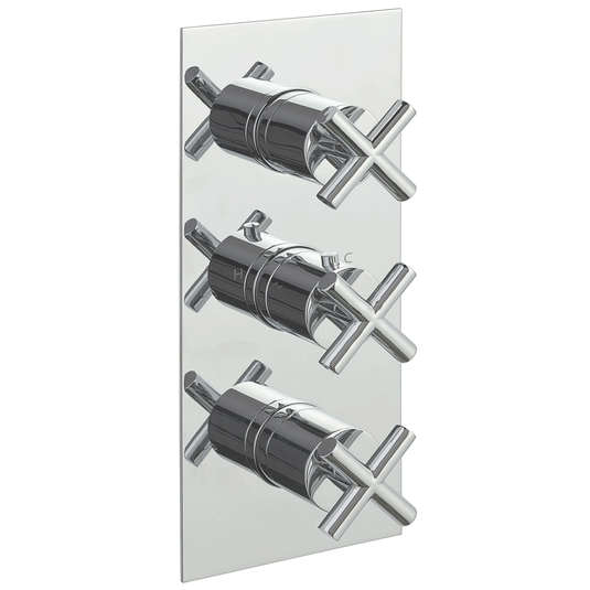 JTP Solex Vertical Thermostatic Concealed 3 Outlets Shower Valve - Chrome - Envy Bathrooms Ltd