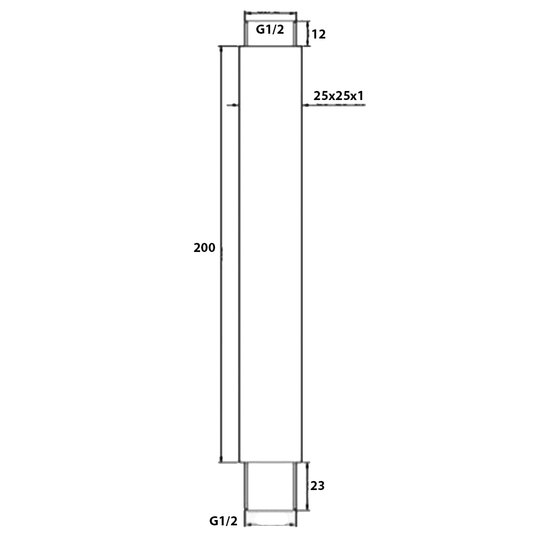 JTP Square Ceiling Mounted Shower Arm 200mm - Chrome - Envy Bathrooms Ltd