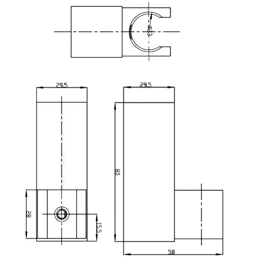 JTP Square Wall Bracket - Chrome - Envy Bathrooms Ltd