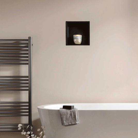 JTP Square Wall Mounted Shower Niche 300mm Wide - Matt Black - Envy Bathrooms Ltd
