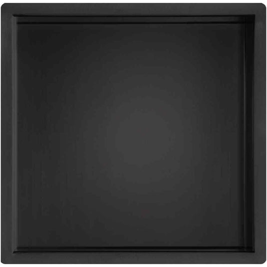 JTP Square Wall Mounted Shower Niche 300mm Wide - Matt Black - Envy Bathrooms Ltd