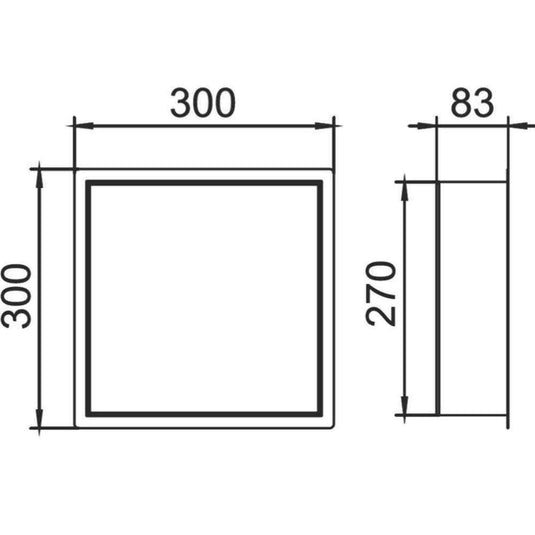 JTP Square Wall Mounted Shower Niche 300mm Wide - Matt Black - Envy Bathrooms Ltd