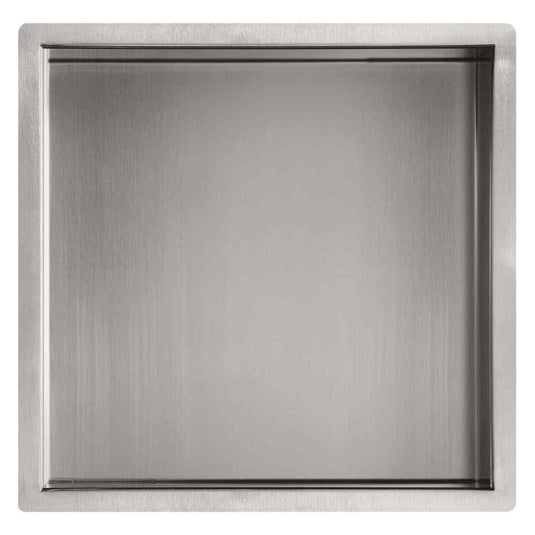 JTP Square Wall Mounted Shower Niche 300mm Wide - Stainless Steel - Envy Bathrooms Ltd