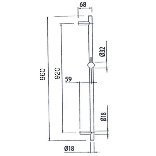 JTP Techno Slide Rail with Multi Function Shower Handle and Shower Hose - Chrome - Envy Bathrooms Ltd