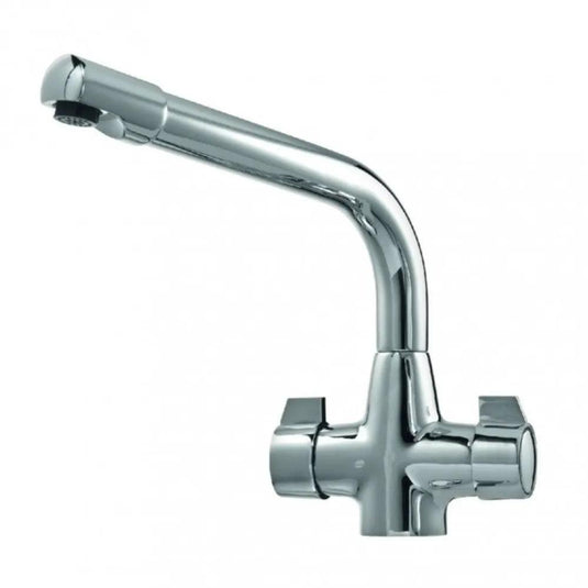 JTP Verona Mono Dual Handle Kitchen Sink Mixer Tap with Swivel Spout - Chrome - Envy Bathrooms Ltd