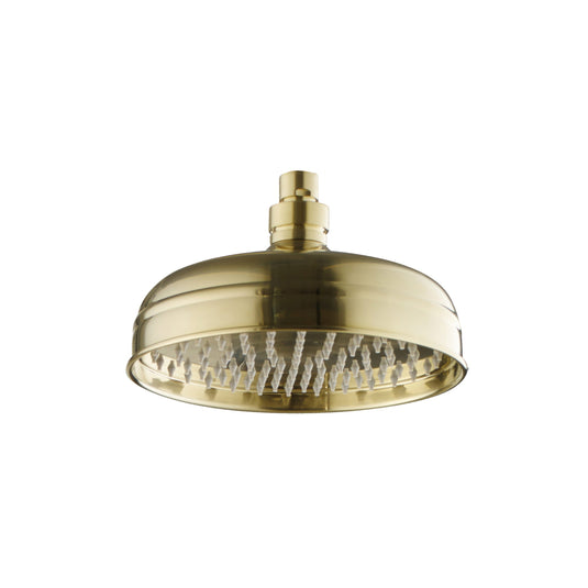 JTP Victorian Fixed Shower Head 200mm Diameter - Brushed Brass - 15889BBR - Envy Bathrooms Ltd