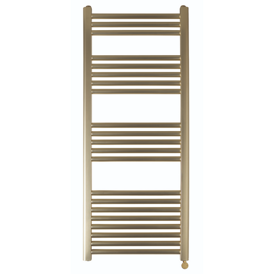 JTP Vos 1200 x 500mm Electric Towel Radiator - Brushed Brass - VOSELT12BBR - Envy Bathrooms Ltd