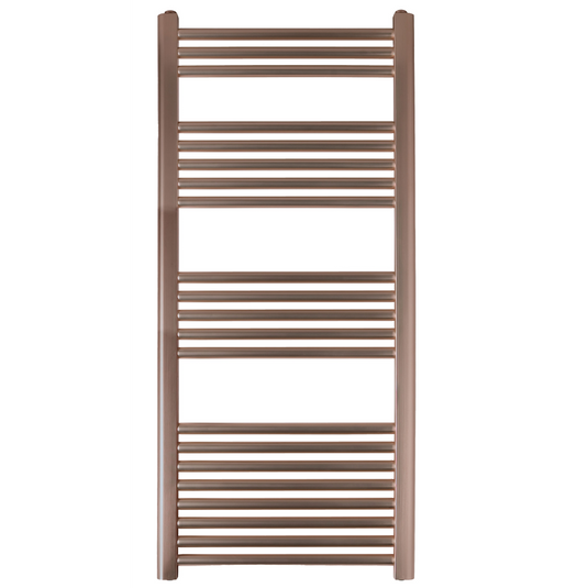 JTP Vos 1200mm x 600mm Straight Heated Towel Rail - Brushed Bronze - VOS1206BRZ - Envy Bathrooms Ltd