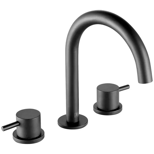 JTP Vos 3-Hole Deck Mounted Basin Mixer Tap - Matt Black - Envy Bathrooms Ltd