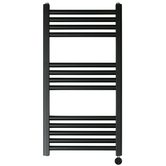 JTP Vos 800 x 400mm Electric Towel Radiator - Matt Black - VOSELT84MB - Envy Bathrooms Ltd