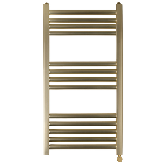 JTP Vos 800 x 500mm Electric Towel Radiator - Brushed Brass - VOSELT84BBR - Envy Bathrooms Ltd