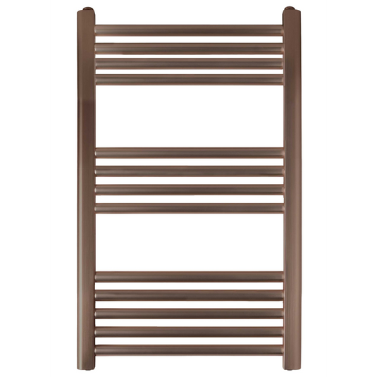 JTP Vos 800mm x 500mm Straight Heated Towel Rail - Brushed Bronze - VOS800BRZ - Envy Bathrooms Ltd