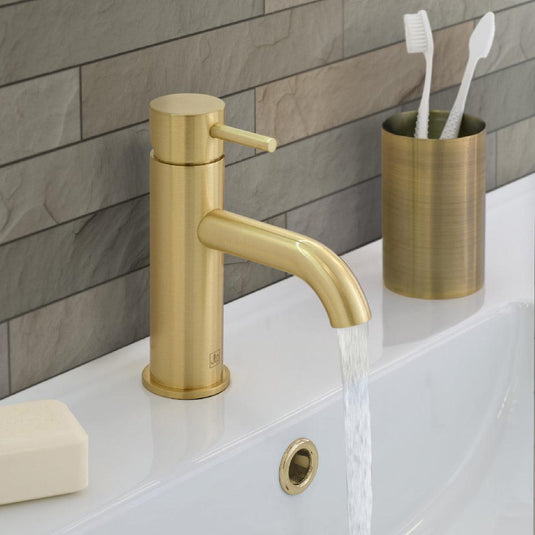 JTP Vos Basin Mixer Tap - Brushed Brass - Envy Bathrooms Ltd