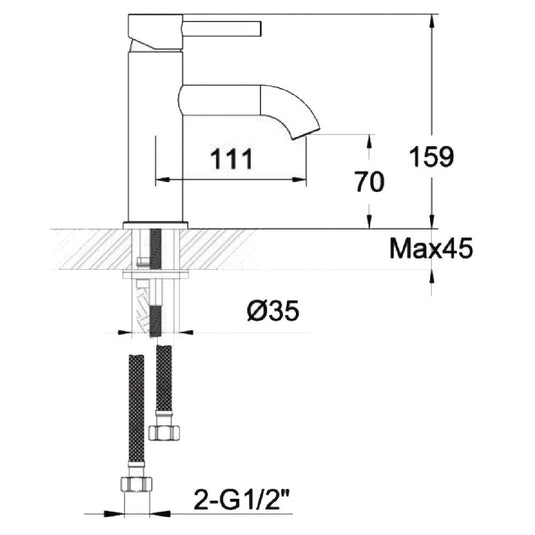 JTP Vos Basin Mixer Tap - Brushed Brass - Envy Bathrooms Ltd