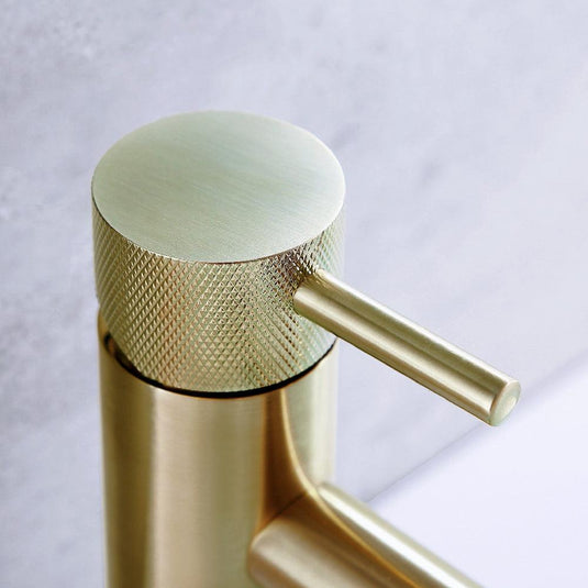 JTP Vos Basin Mixer Tap with Designer Handle - Brushed Brass - Envy Bathrooms Ltd