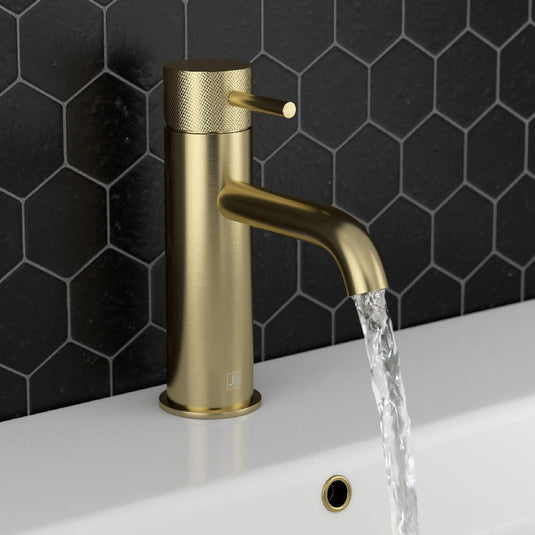 JTP Vos Basin Mixer Tap with Designer Handle - Brushed Brass - Envy Bathrooms Ltd