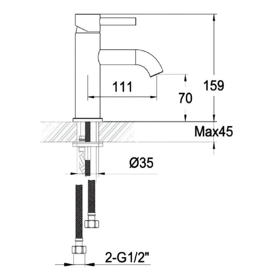 JTP Vos Basin Mixer Tap with Designer Handle - Matt Black - Envy Bathrooms Ltd
