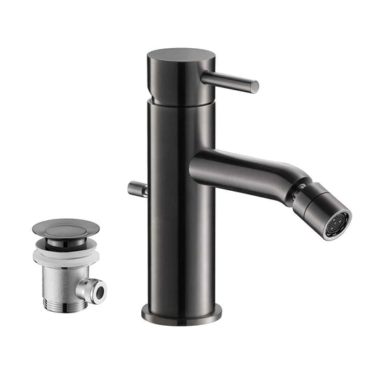 JTP VOS Brushed Black Single Lever Bidet Mixer Tap with Pop Up Waste | 27213BBL - Envy Bathrooms Ltd