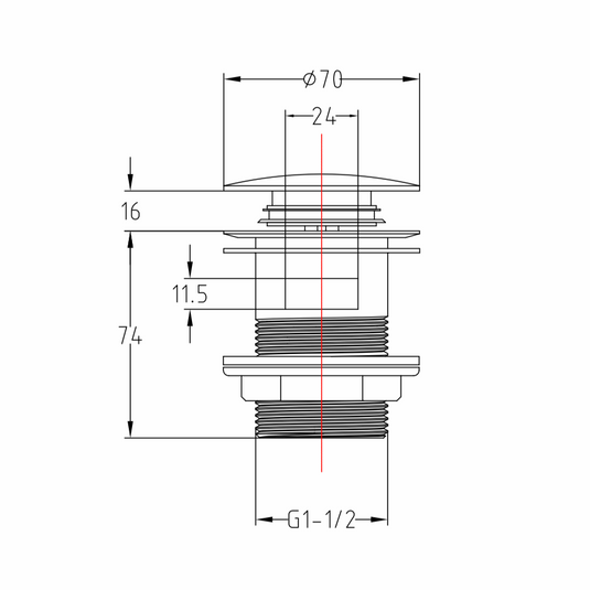 JTP Vos Click Clack Bath Waste - Brushed Bronze - 21909BRZ - Envy Bathrooms Ltd