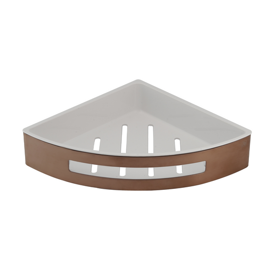 JTP Vos Corner Basket With Shelf - Brushed Bronze - 212014BRZ - Envy Bathrooms Ltd