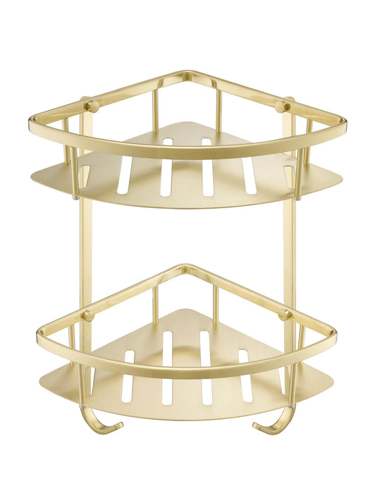 JTP Vos Corner Twin Basket - Brushed Brass - 232010BBR - Envy Bathrooms Ltd