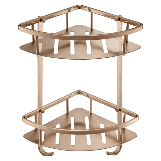 JTP Vos Corner Twin Basket - Brushed Bronze - 212010BRZ - Envy Bathrooms Ltd